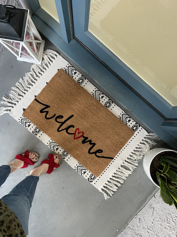 Heart Doormat  Outdoor Decor for Valentine's Day by Nickel Designs