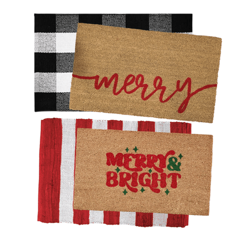 Christmas Doormats and Layering Rugs by Nickel Designs 