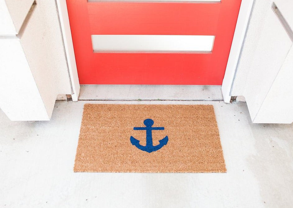 Anchor Nautical Custom Welcome Mat Nickel Designs Custom Doormats