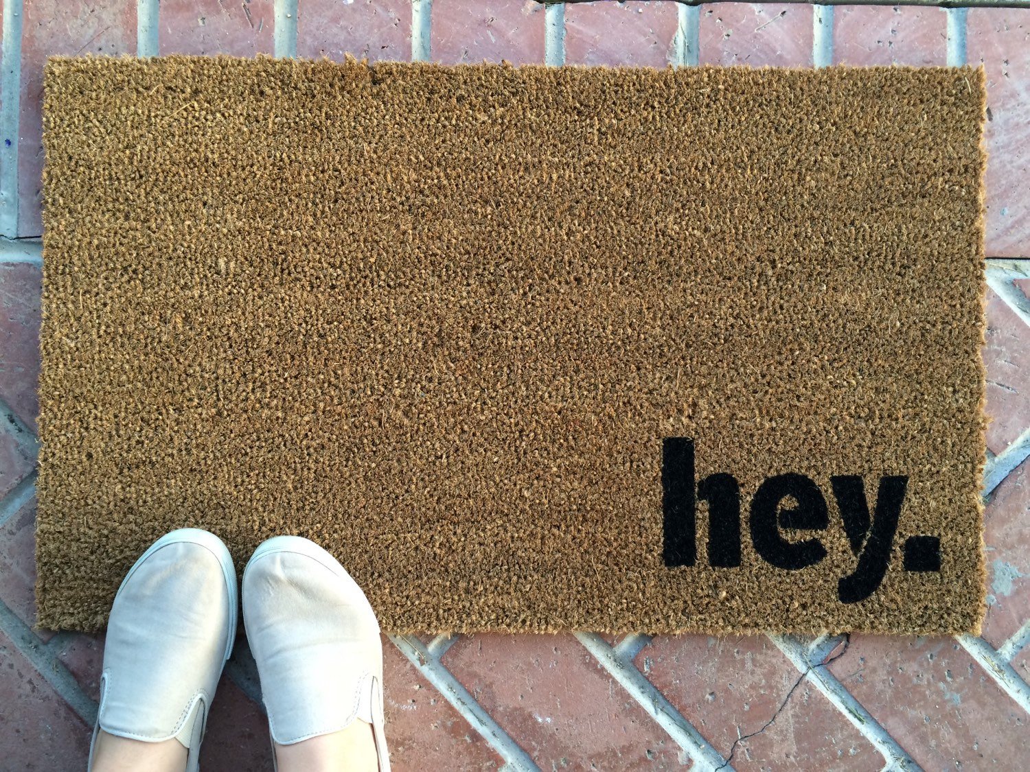 Hey Funny Welcome Mat Nickel Designs Custom Doormats