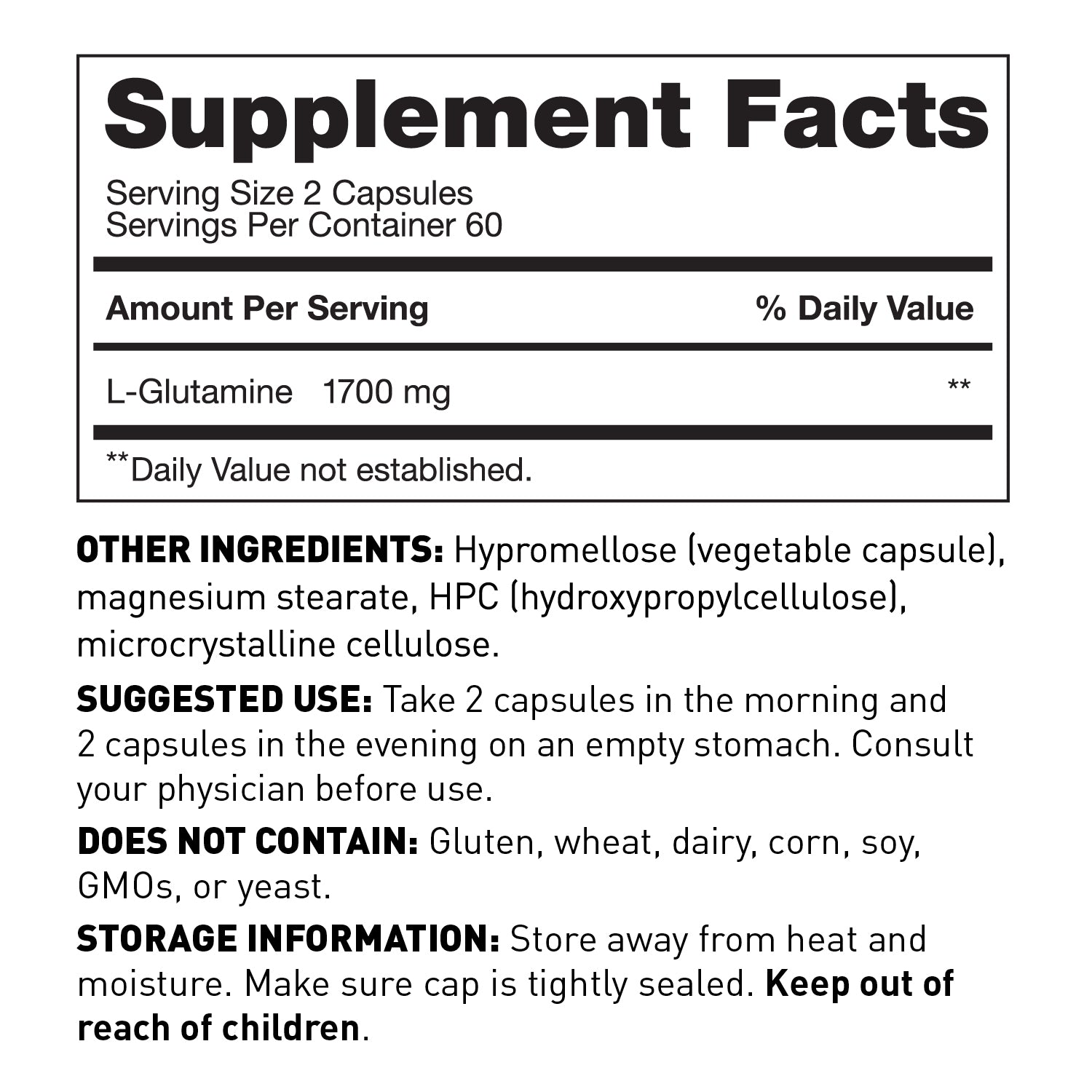 L-Glutamine Capsules | Amy Myers MD
