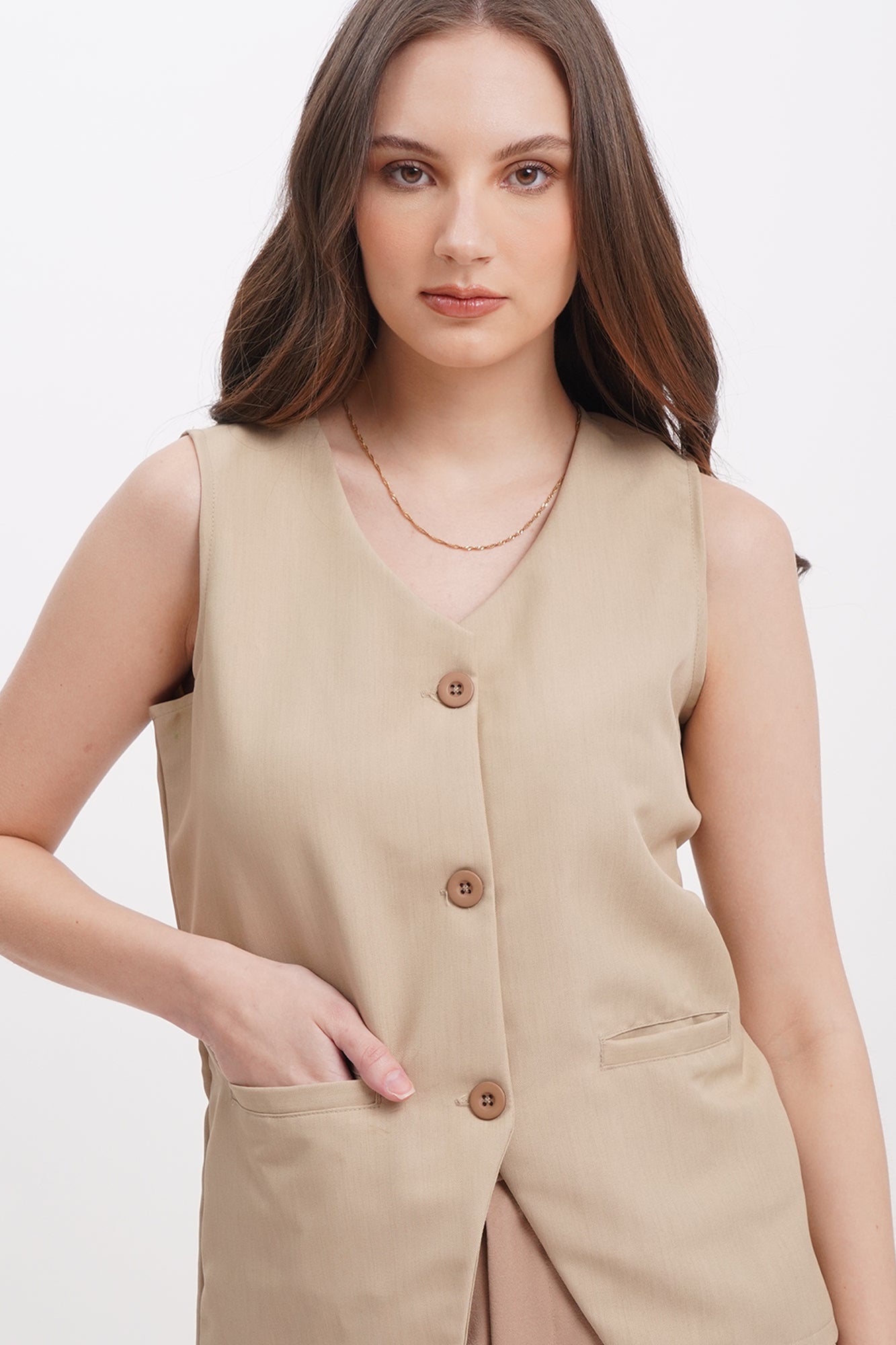 Dress Code Relaxed Fit Button Down Vest – PENSHOPPE