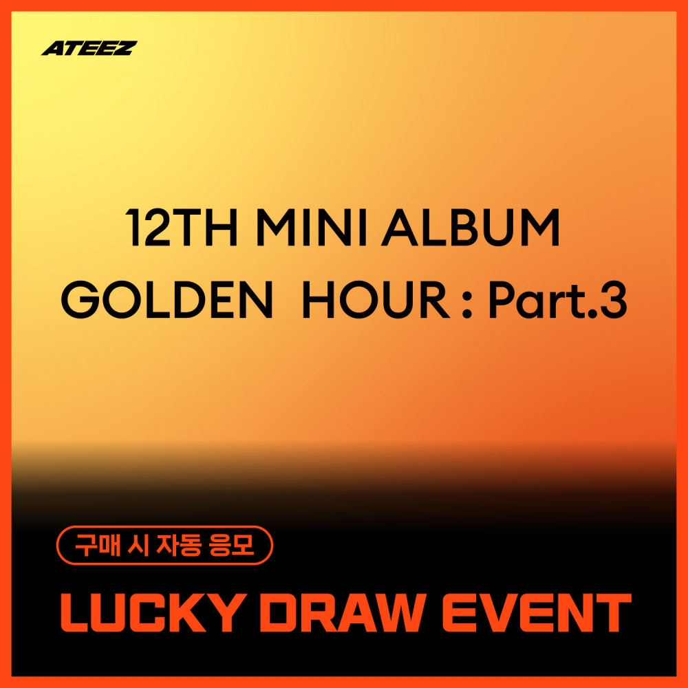 ATEEZ - GOLDEN HOUR : PART.3 12TH MINI ALBUM EVERLINE LUCKY DRAW EVENT POCAALBUM VER RANDOM