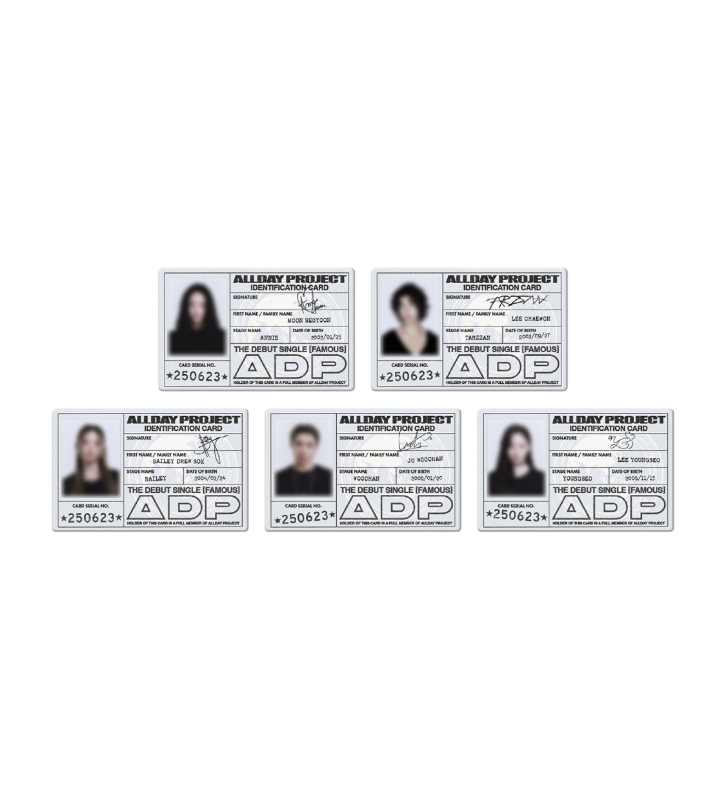 ALLDAY PROJECT - FAMOUS OFFICIAL MD DEBUT ID CARD SET
