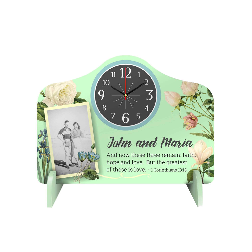 Botanical Personalized Desk Clock Papemelroti