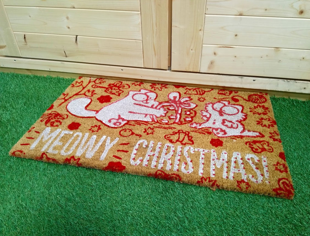 Simon S Cat Meowy Christmas Coir Door Mat