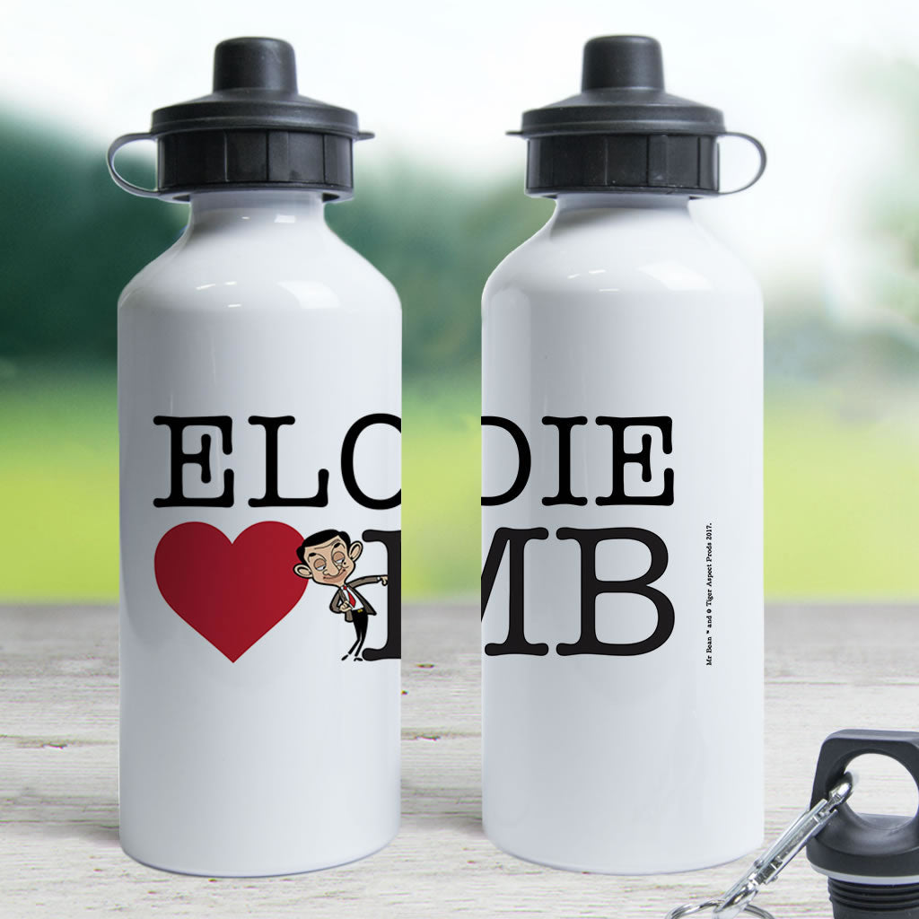 Personalised Heart Mr Bean 2 Water Bottle Mr Bean Shop