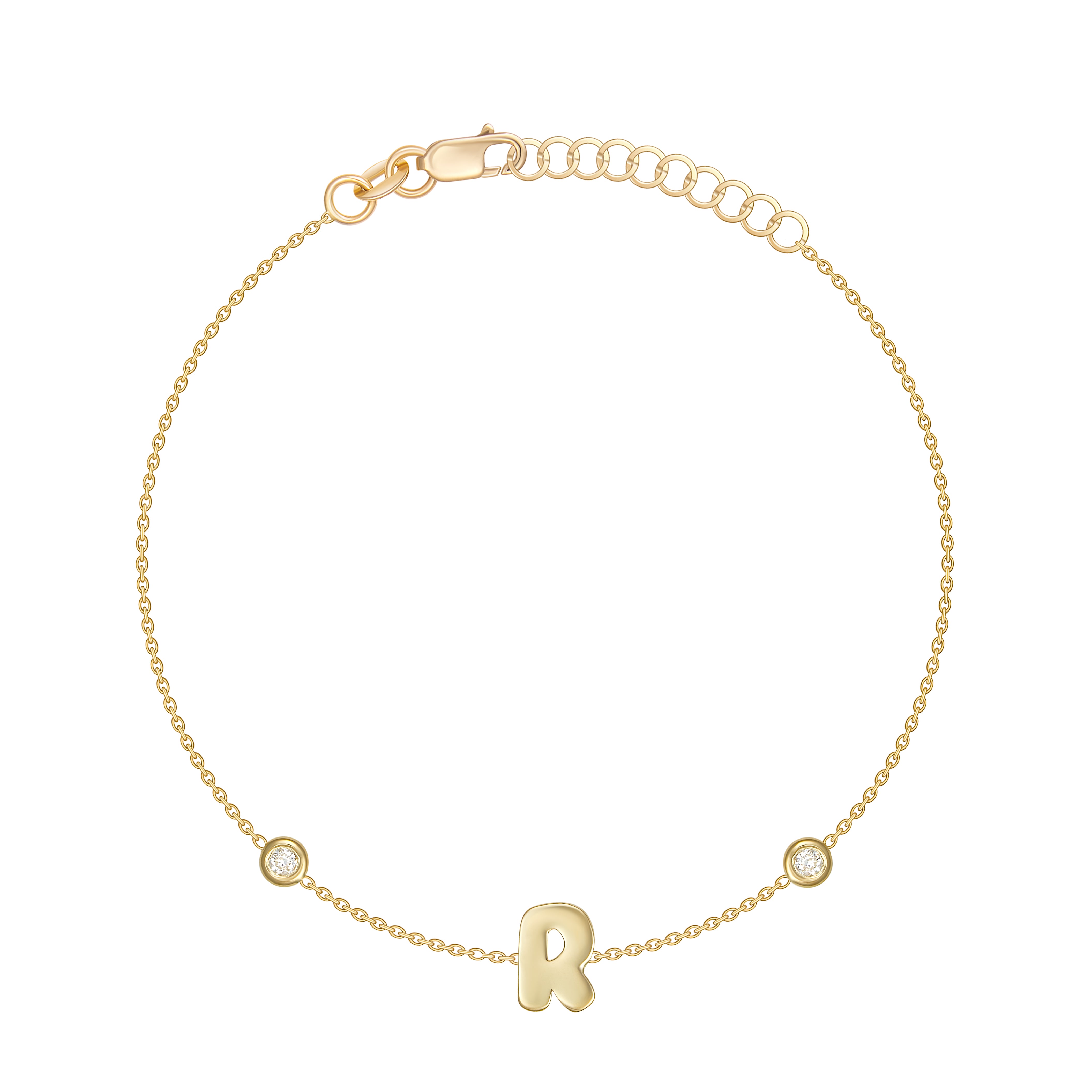 Custom Diamond Bubble Bracelet – Baby Gold