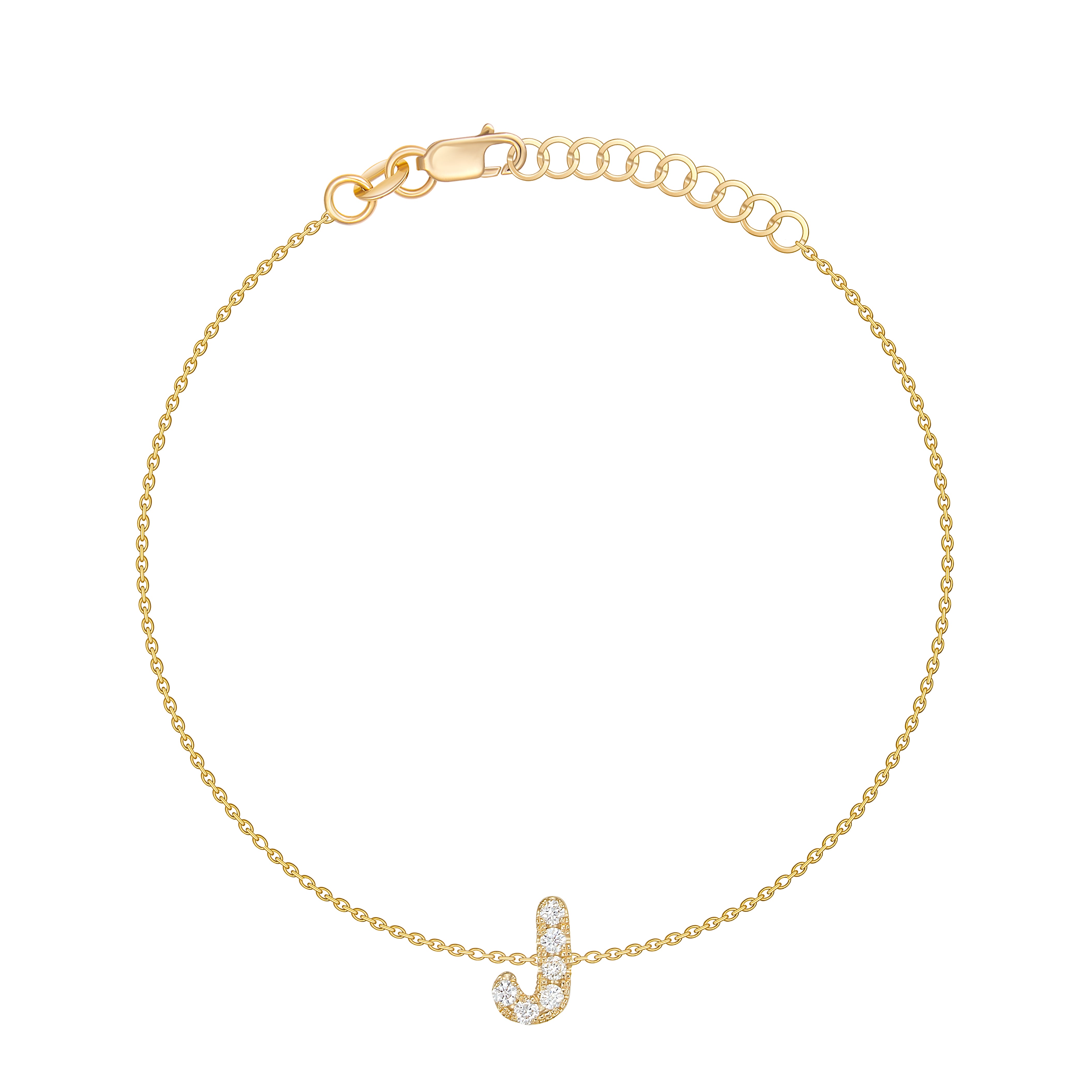 Personalized 14k Lowercase Initial Diamond Bracelet - BM4125 – Maya J