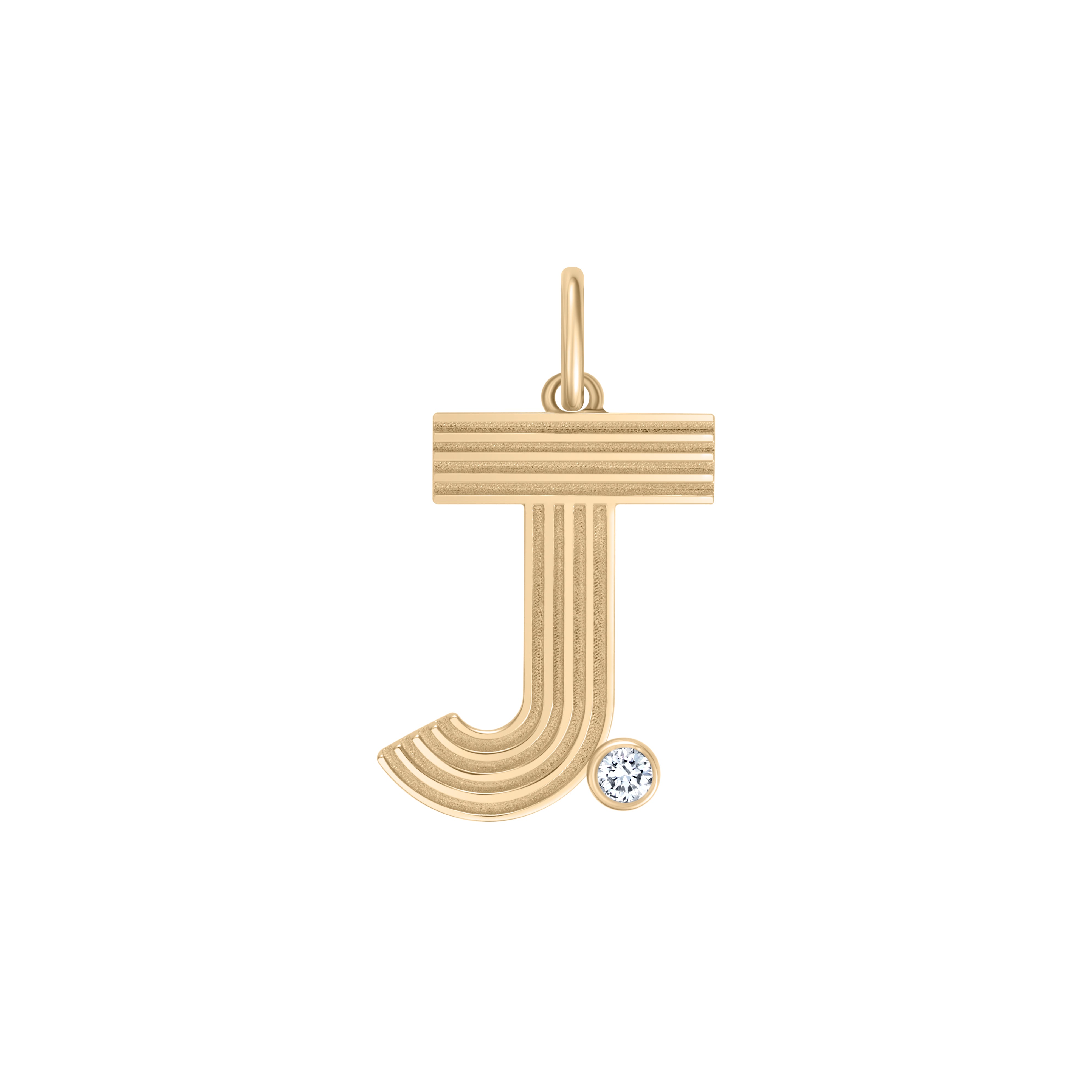 Letter W charm golden metal