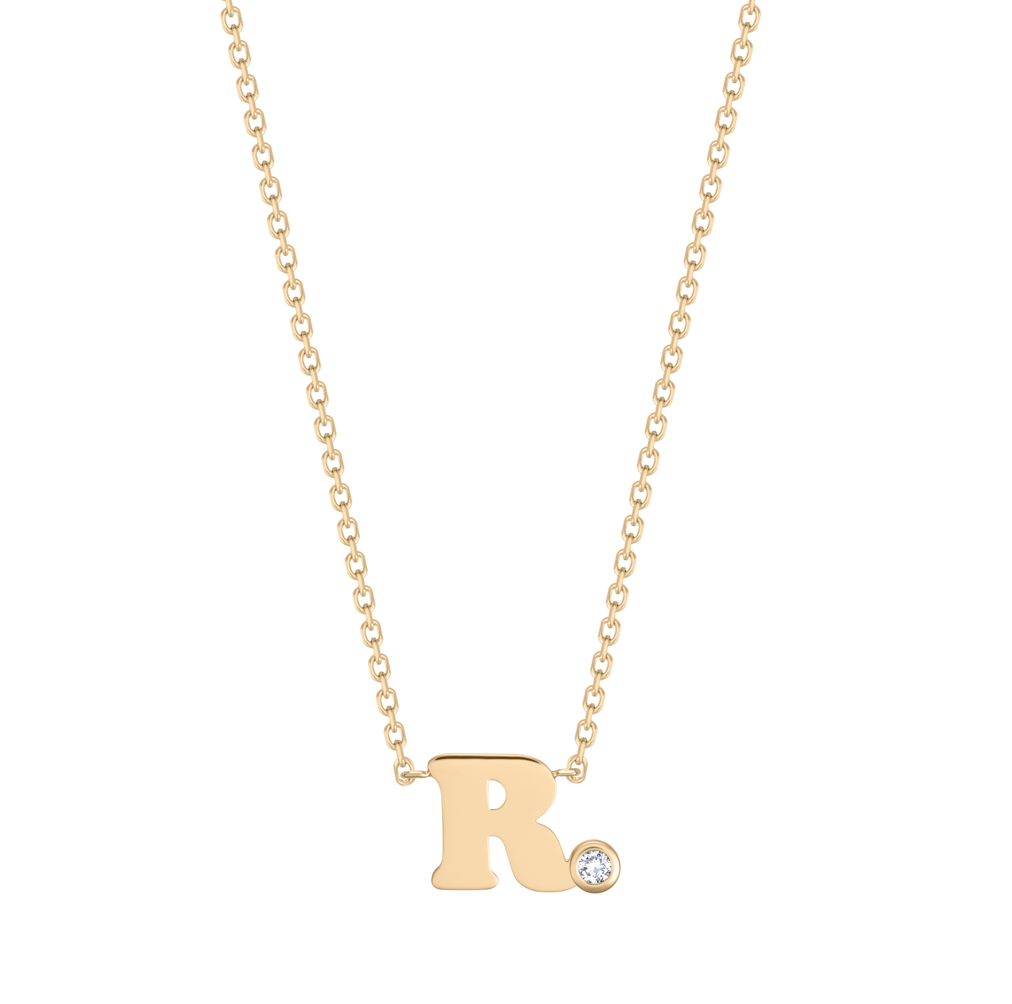 Retro Fluted Letter Necklace