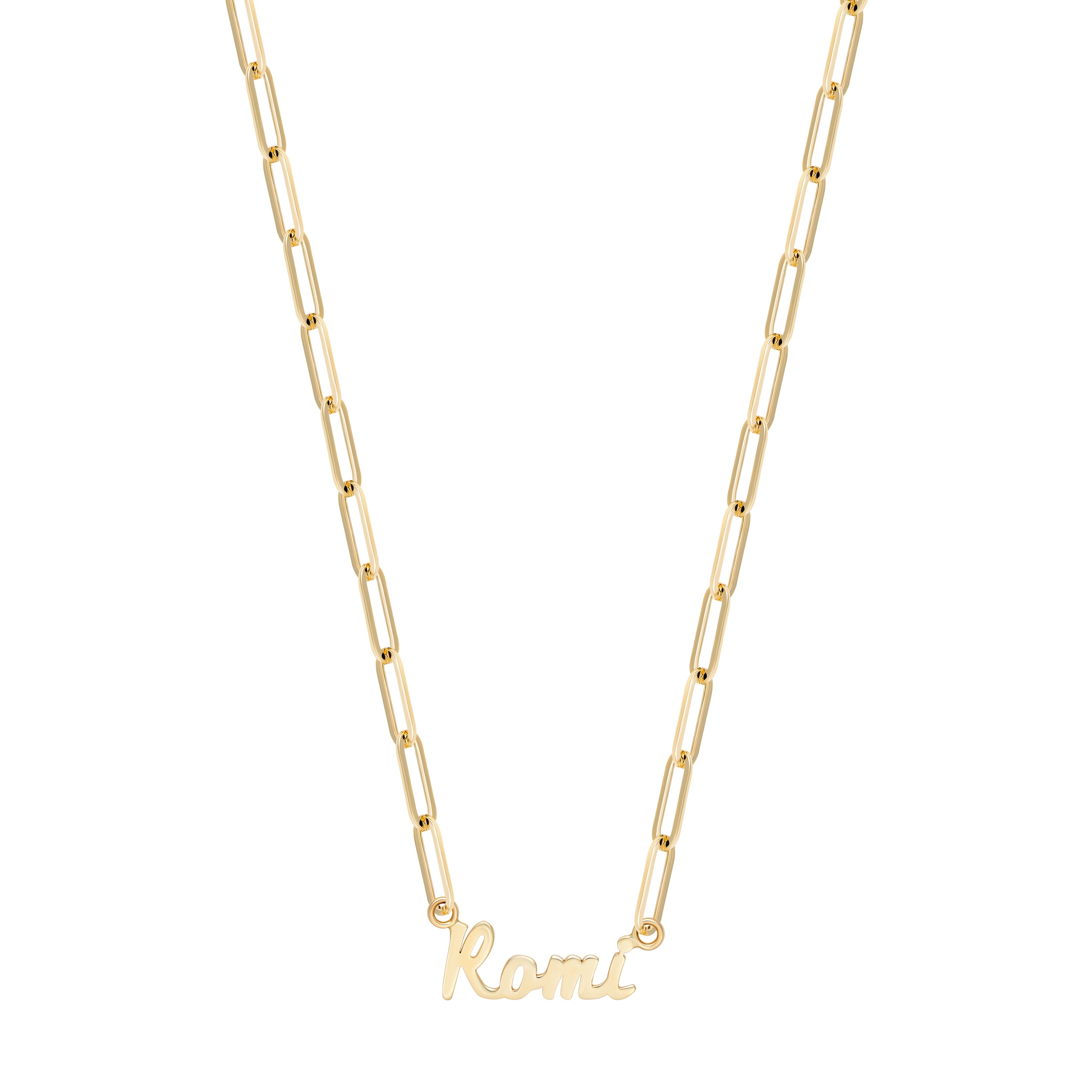 Paper Clip Gold Name Necklace – Lola James Jewelry