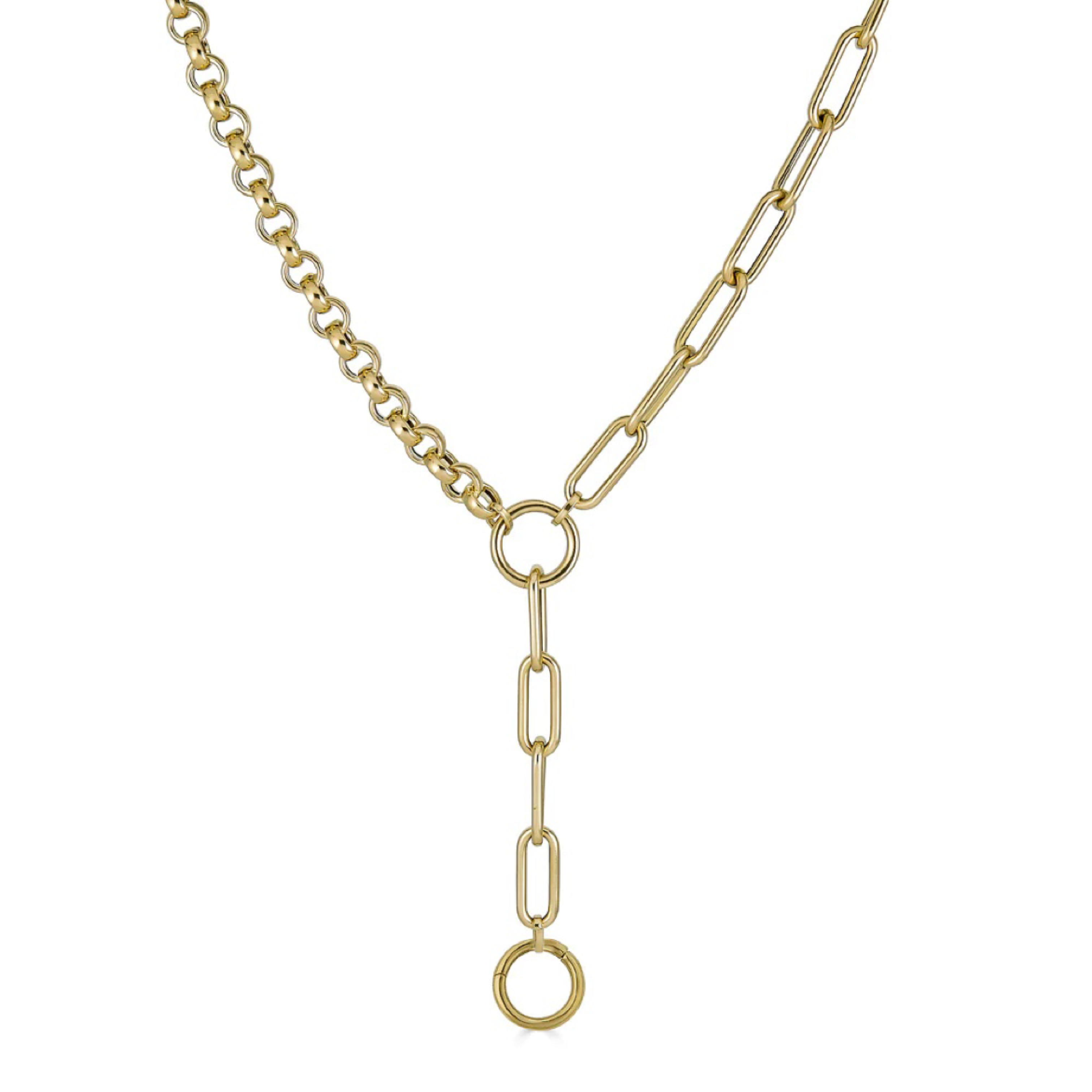 50/50 Lariat Chain - Paper Clip/Rolo – Lola James Jewelry