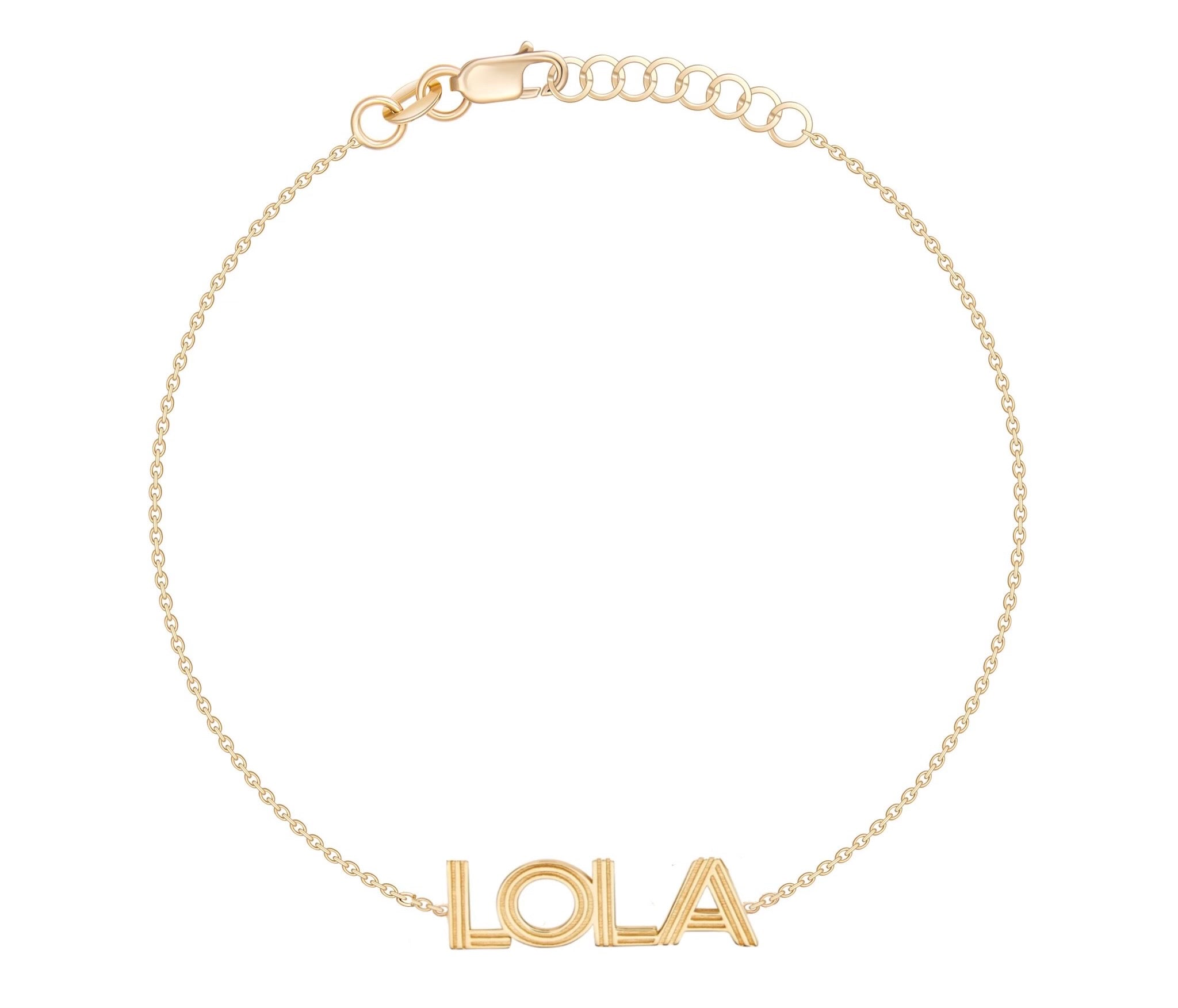 Paper Clip Gold Name Bracelet – Lola James Jewelry