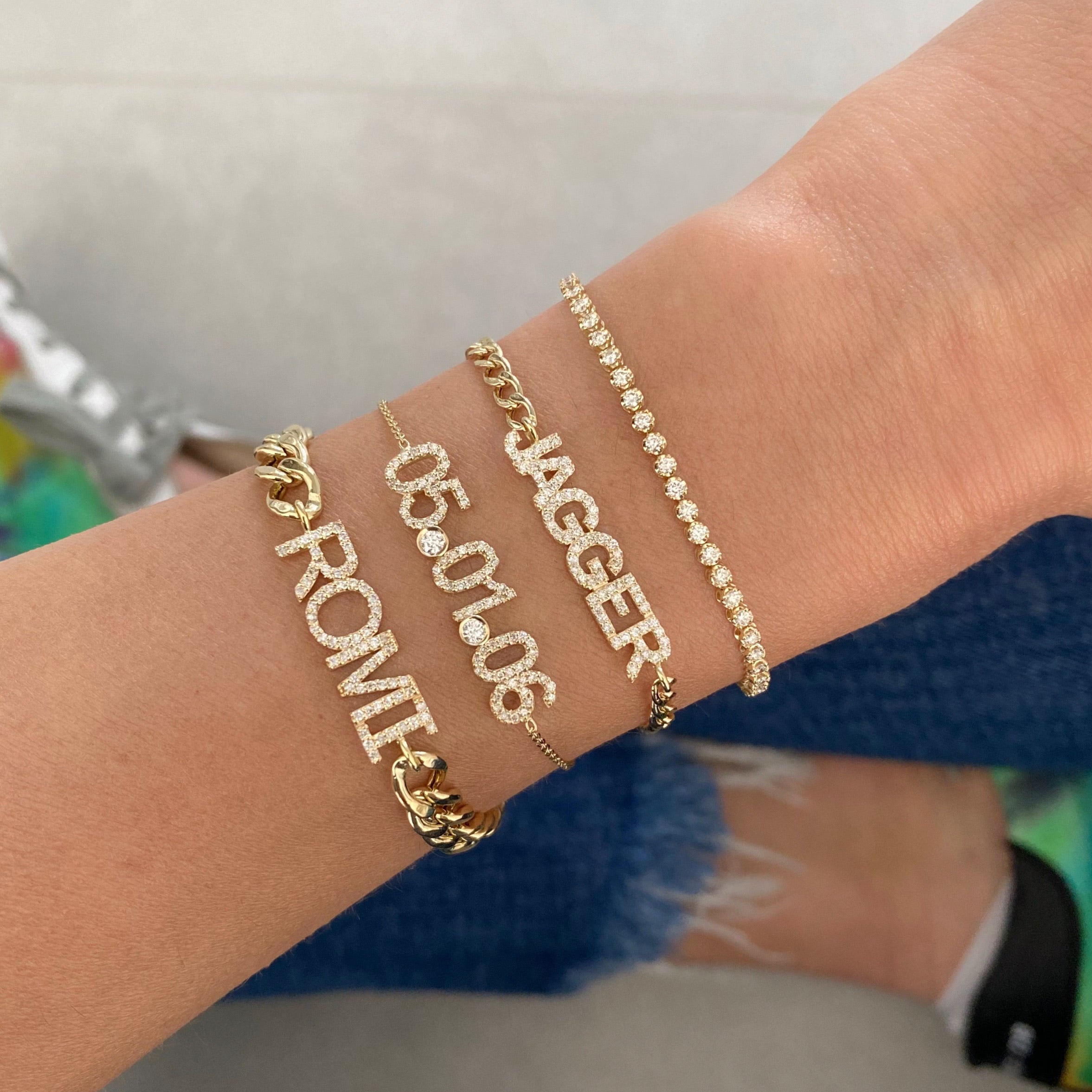 Small Cuban Link Diamond Name Bracelet – Lola James Jewelry