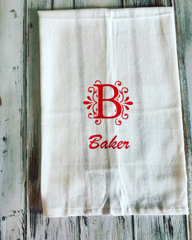 monogrammed dish towels