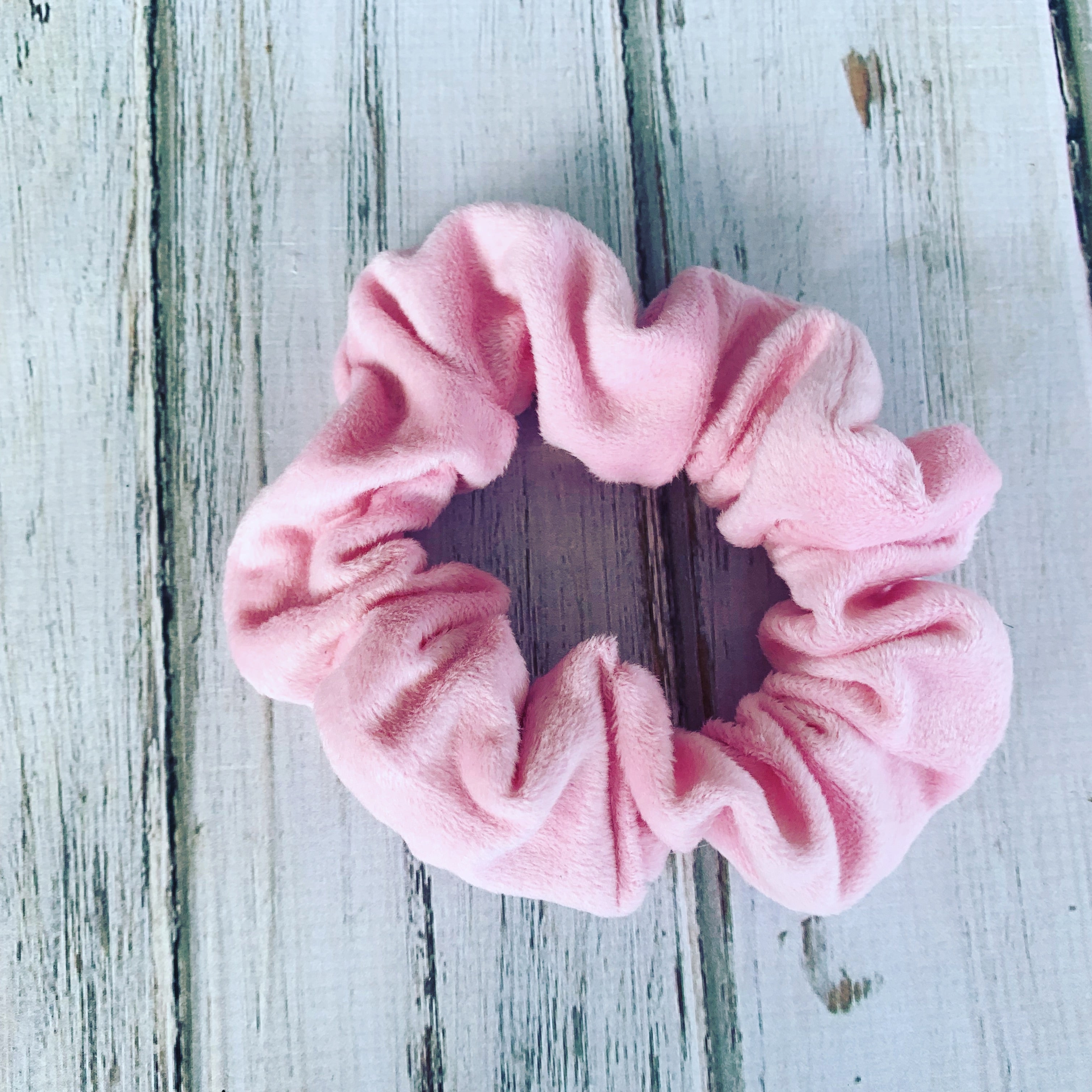 Pink minky Scrunchie