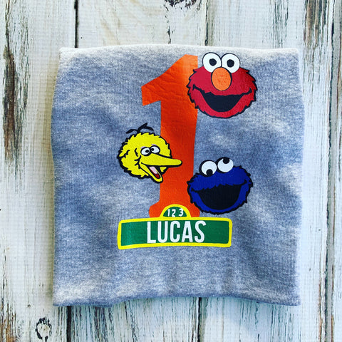 1st birthday sesame street shirt