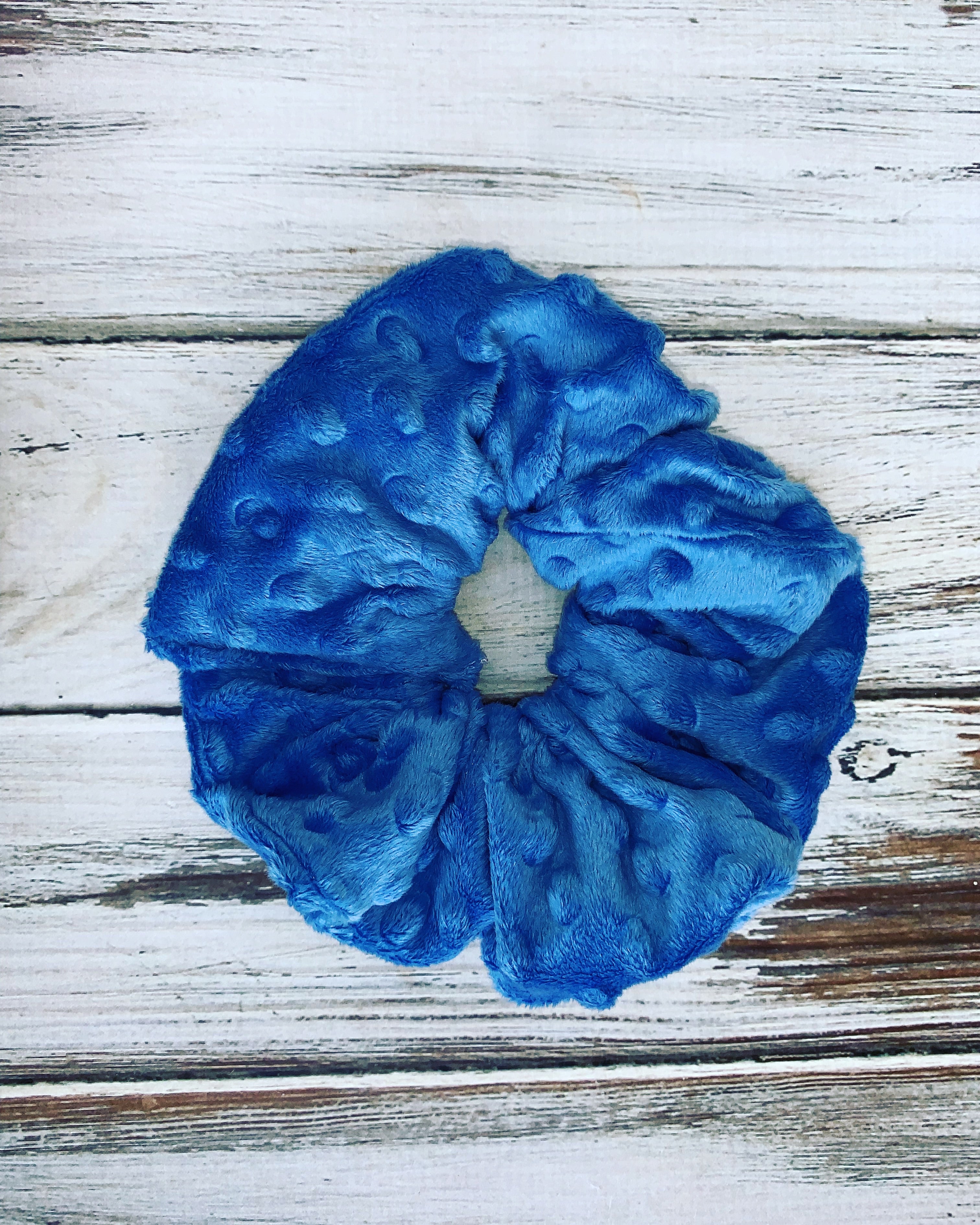 Blue minky Scrunchie