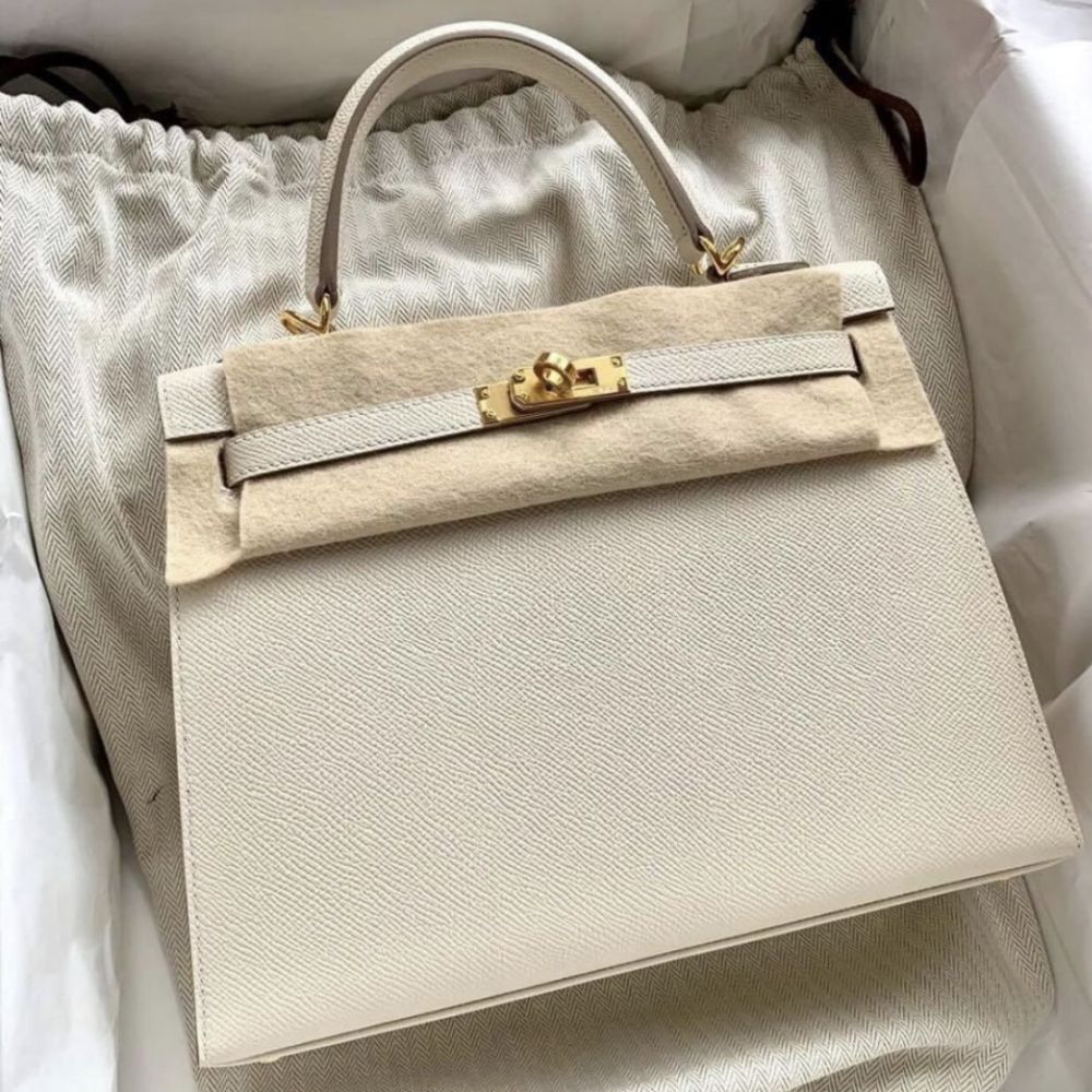 Hermes Kelly 20 Mini Sellier Craie Epsom Palladium Hardware #D - Vendome  Monte Carlo