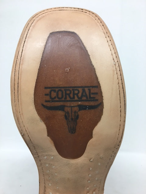 Corral - A4262 Honey/Blue Wide Square Toe