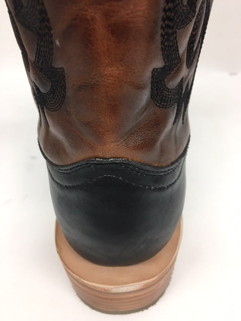 Corral - A4282 Black Caiman & Overlay Wide Square Toe