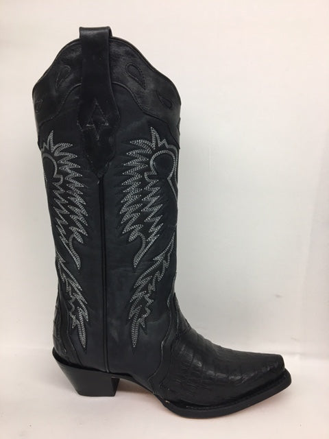 Corral - A4183 Black Caiman & Embroidery