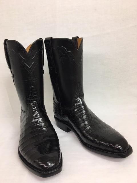 Lucchese - L3150 Black Ultra Belly Caiman Roper – Bootmaster