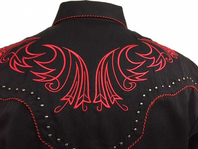 Scully - P-876B Red Embroidery with Studs