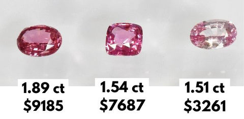 padparadscha sapphire prices coral peach