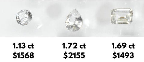 white sapphire prices