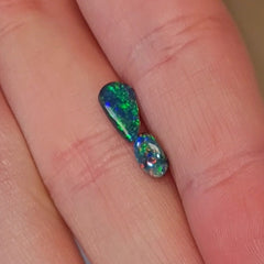 australian black opal gemstones, black and green patterns