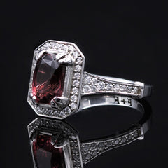 Pink tourmaline engagement ring