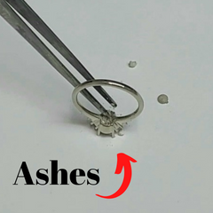 Ashes inserted into jewelry