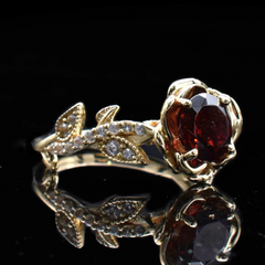 garnet ring rose engagement ring