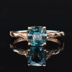 topaz ashes ring with twisted shank rose gold