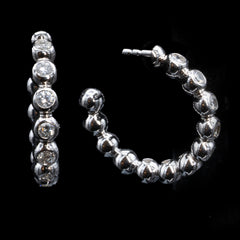 diamond ball hoop earrings