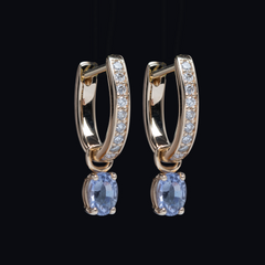 lavender sapphire removable charm earrings