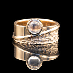 moonstone cigar band in yellow gold