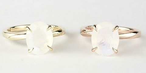 oval moonstone rings solitaire