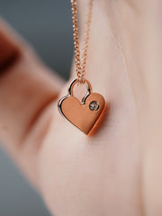 mothers day heart charm necklace with engravings