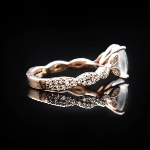 9ct Gold Two Colour Diamond Wishbone Ring - R2112 | F.Hinds Jewellers