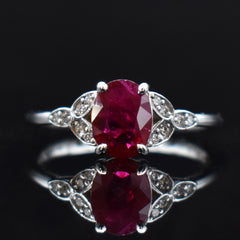 ruby engagement ring with diamonds