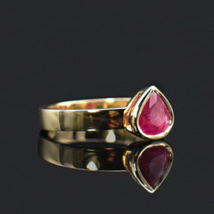 ruby ring in yellow gold stackable