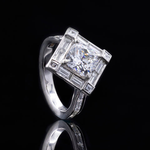 Diamond Art deco ring