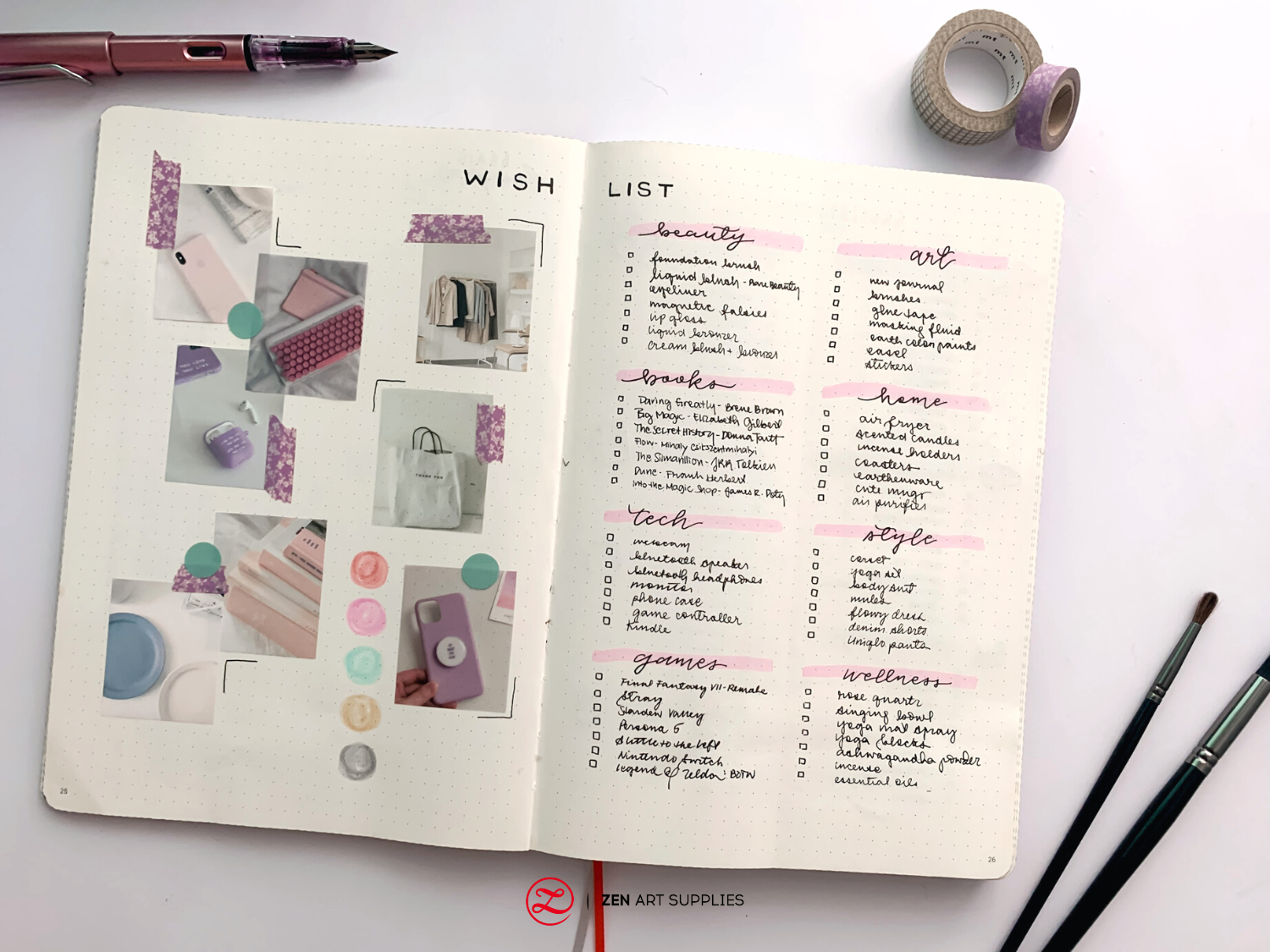 bullet journal wishlist idea