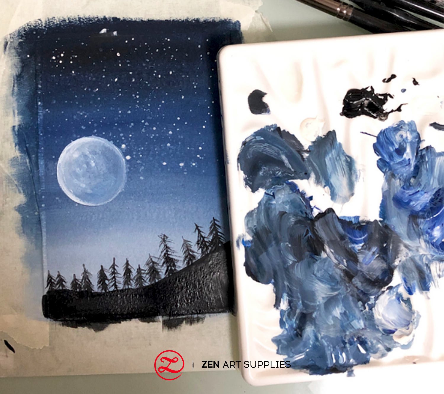 Watercolor Tutorial: Moon Phases Illustration