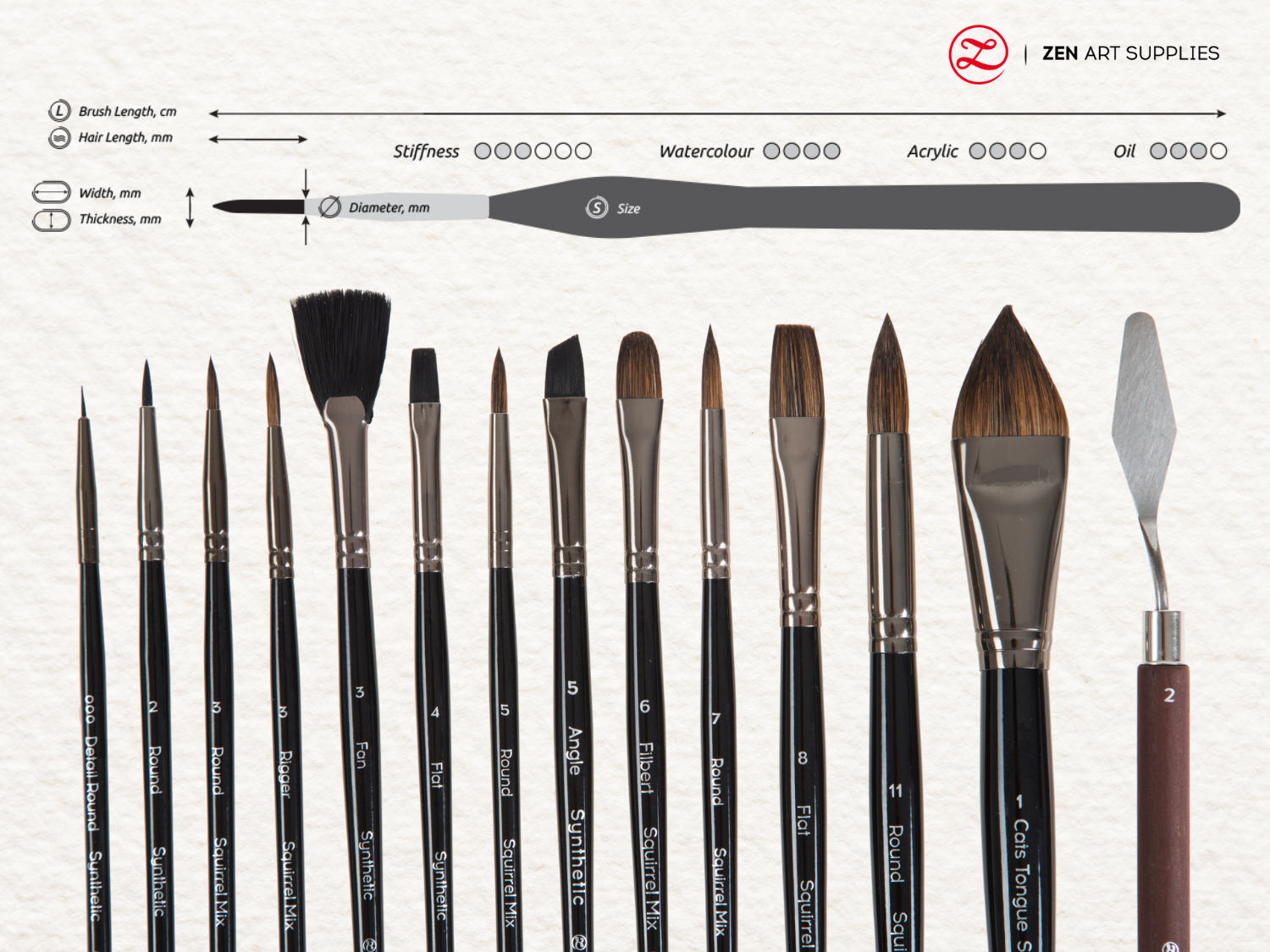 What Are the Different Paint Brush Sizes? – ZenARTSupplies