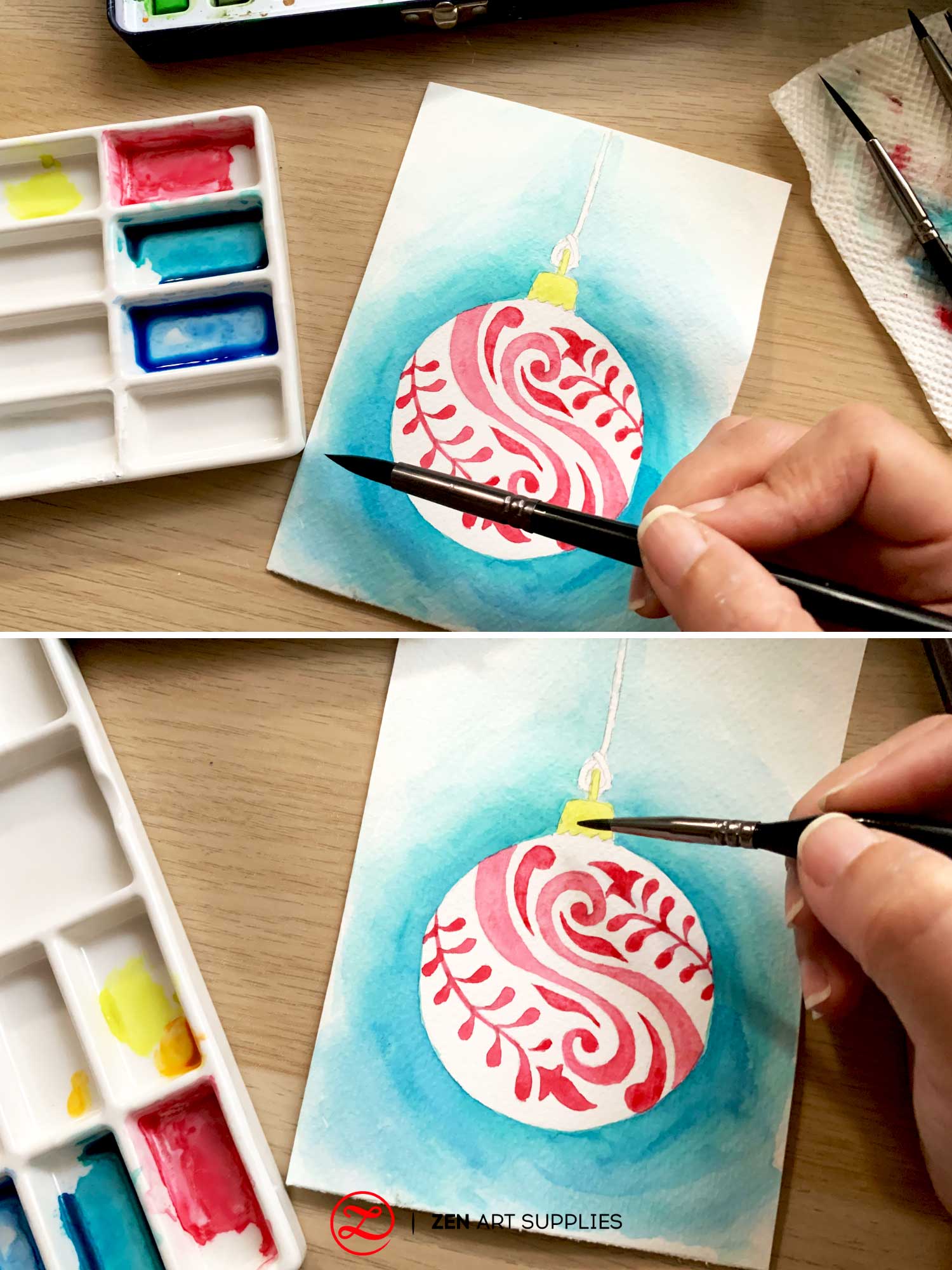 Watercolor Christmas Cards Ideas You Can Paint – ZenARTSupplies ...