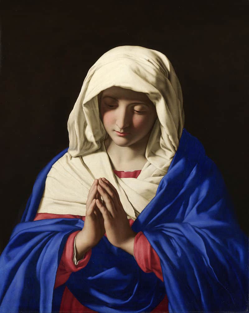 Blue art - The Virgin in Prayer, Sassoferatto, Oil on canvas, 1640-50